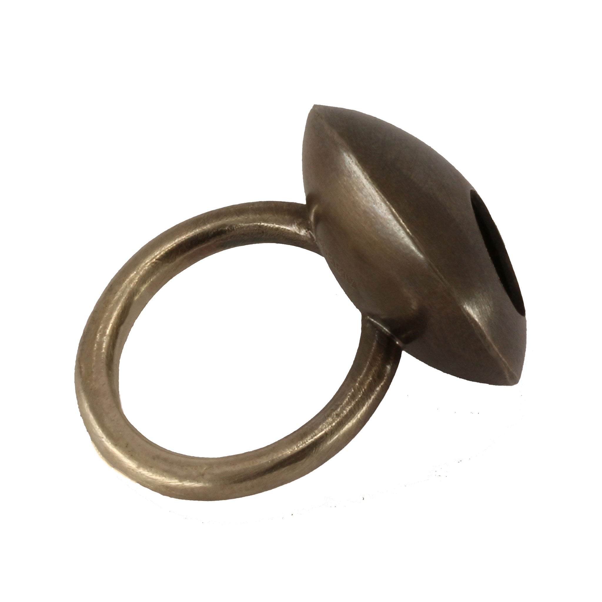 H.n7 Oxidised Sterling Silver Circular Ring